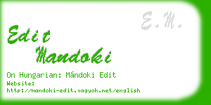 edit mandoki business card